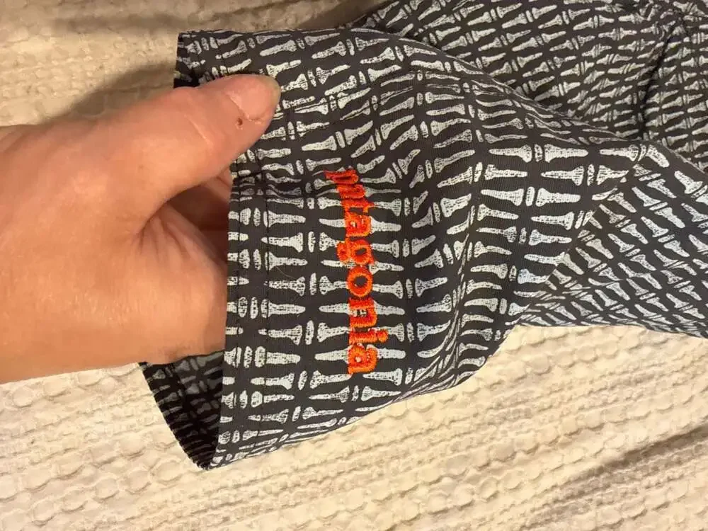 Patagonia Boys' Board Shorts Size 8 Golf Tee Print Grey